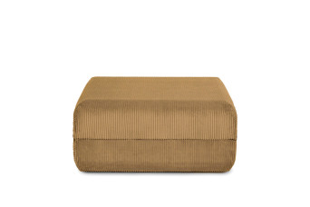 Pouf convertible et modulable - Velours côtelé - Jaune