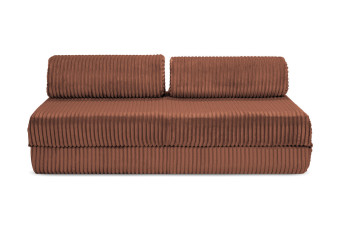 Canapé droit convertible 3 places - Velours côtelé XL - Terracotta