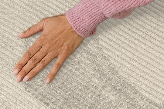Housse Canapé droit convertible - 3 places - Tissu velours côtelé beige
