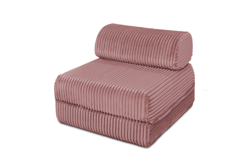 Canapé d'angle convertible 6 places - Velours côtelé XL - Rose