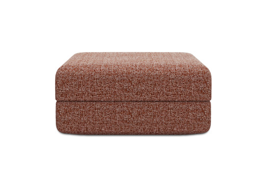 Housse Pouf convertible - Tissu tweed rouge