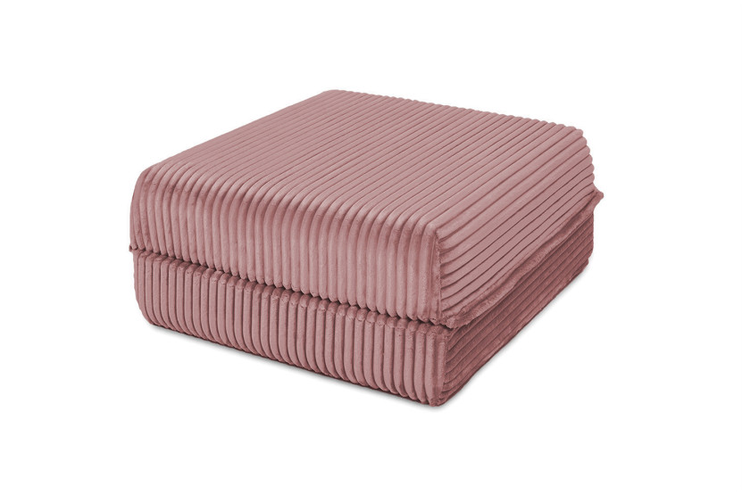 Canapé d'angle convertible 6 places - Velours côtelé XL - Rose