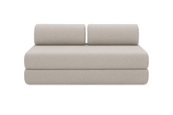 Canapé droit convertible 3 places - Tissu imperméable - Gris