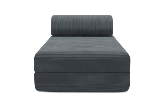 Housse Méridienne convertible - Tissu velours côtelé gris