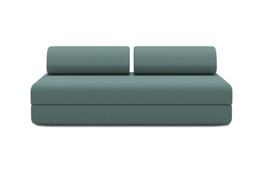 Housse Canapé droit convertible - 3 places - Tissu lisse vert