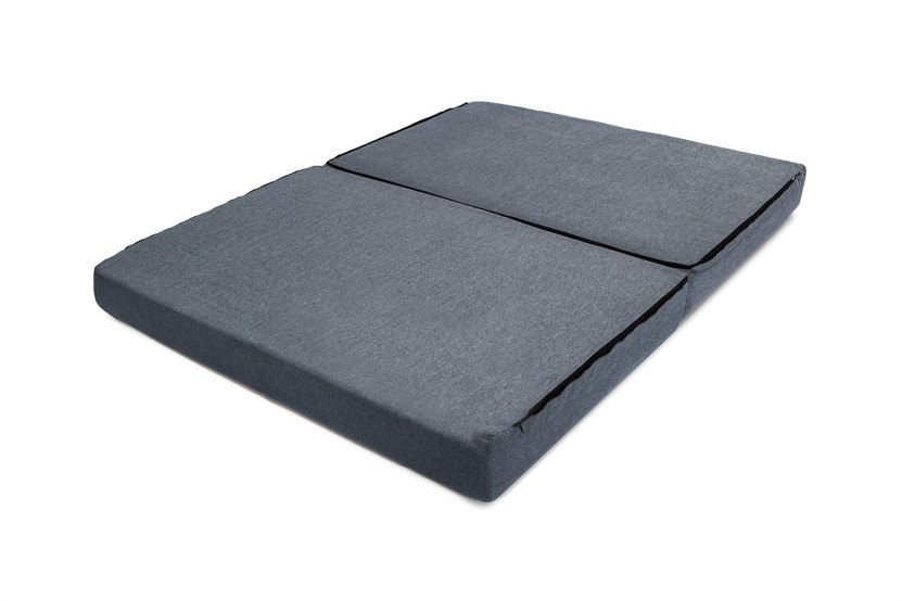 Canapé droit convertible et modulable 2 places - Tissu lisse - Bleu