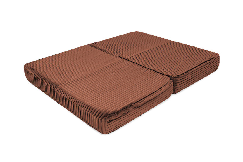 Canapé d'angle convertible 5 places - Velours côtelé XL - Terracotta