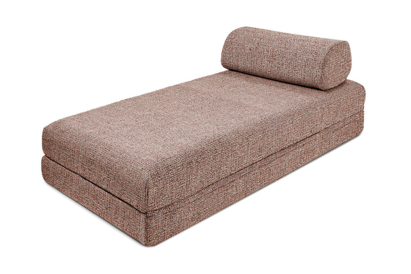 Méridienne convertible et modulable - Tissu tweed - Rouge