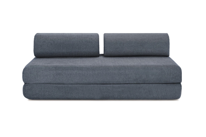 Canapé d'angle convertible 4 places - Tissu lisse - Bleu