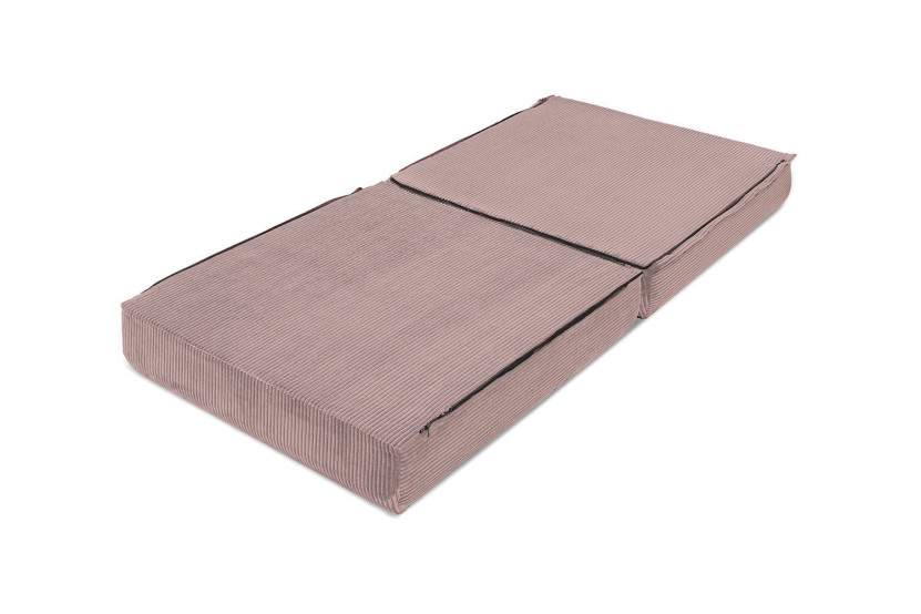 Pouf convertible et modulable - Velours côtelé - Rose pâle