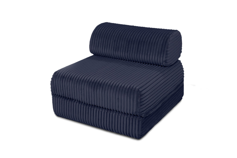 Canapé d'angle convertible 6 places - Velours côtelé XL - Bleu