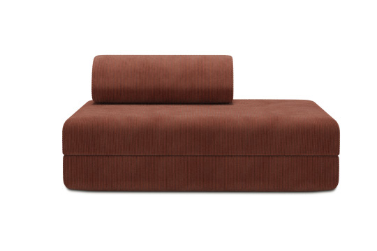 Housse Canapé droit convertible - 2 places - Tissu velours côtelé terracotta