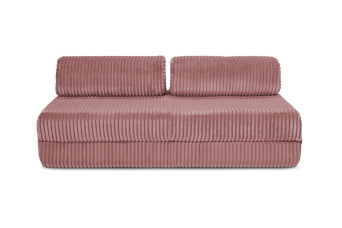 Canapé droit convertible 3 places - Velours côtelé XL - Rose