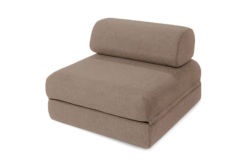 Fauteuil convertible et modulable - Tissu lisse - Marron
