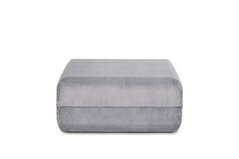 Pouf convertible et modulable - Velours côtelé - Gris clair