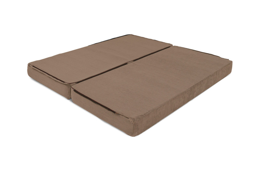 Canapé d'angle convertible 4 places - Velours côtelé - Taupe
