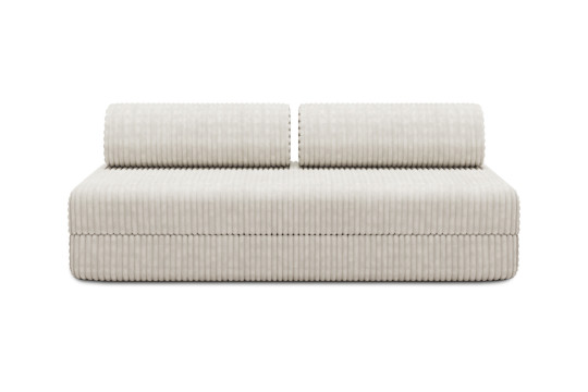 Housse Canapé droit convertible - 3 places - Tissu velours côtelé XL blanc