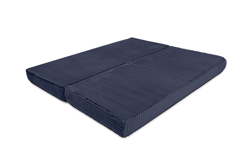 Canapé d'angle convertible 5 places - Velours côtelé XL - Bleu