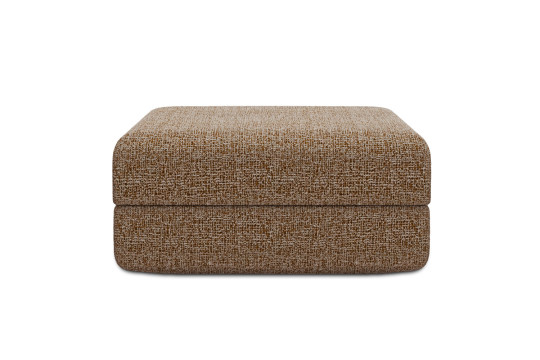 Housse Pouf convertible - Tissu tweed marron