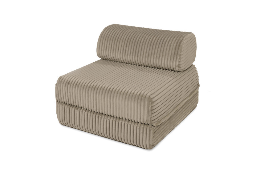 Fauteuil convertible et modulable - Velours côtelé XL - Taupe