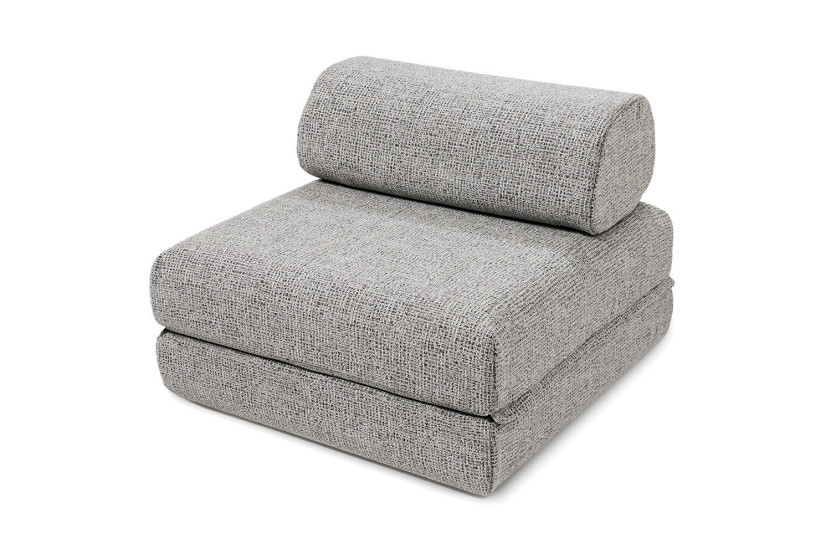 Fauteuil convertible et modulable - Tissu tweed - Gris