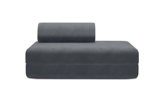 Housse Canapé droit convertible - 2 places - Tissu velours côtelé gris