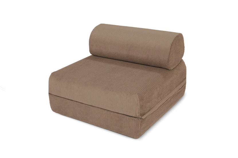 Fauteuil convertible et modulable - Velours côtelé - Taupe
