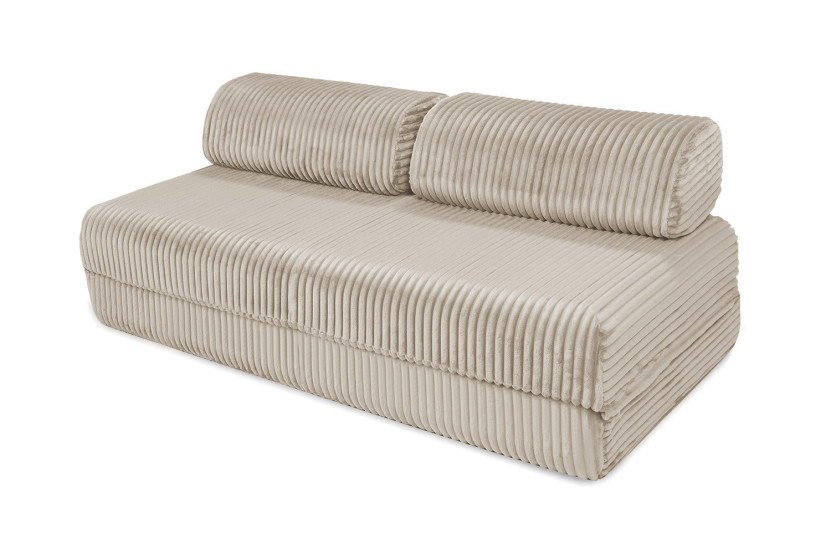 Canapé d'angle convertible 4 places - Velours côtelé XL - Beige