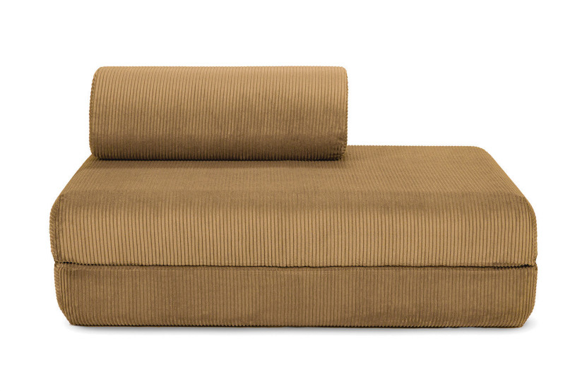 Housse Canapé droit convertible - 2 places - Tissu velours côtelé jaune
