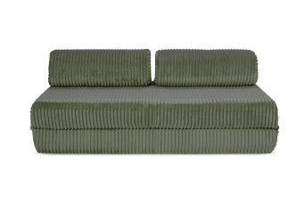 Canapé droit convertible 3 places - Velours côtelé XL - Vert
