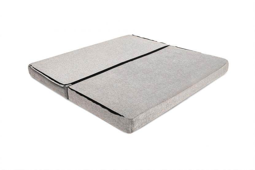 Méridienne convertible et modulable - Tissu lisse - Gris clair