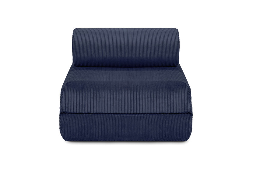 Fauteuil convertible et modulable - Velours côtelé - Bleu