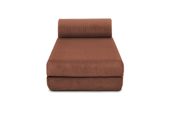 Méridienne convertible et modulable - Velours côtelé - Terracotta