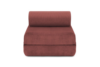 Fauteuil convertible et modulable - Velours côtelé - Rouge