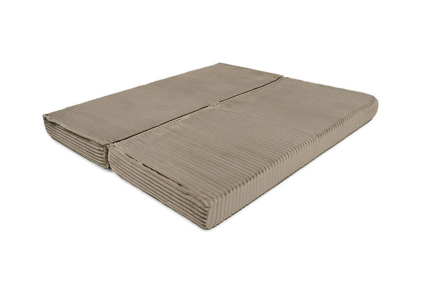 Canapé d'angle convertible 5 places - Velours côtelé XL - Taupe