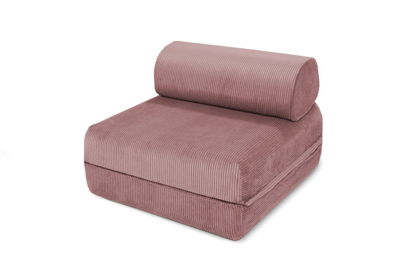 Fauteuil convertible et modulable - Velours côtelé - Rose