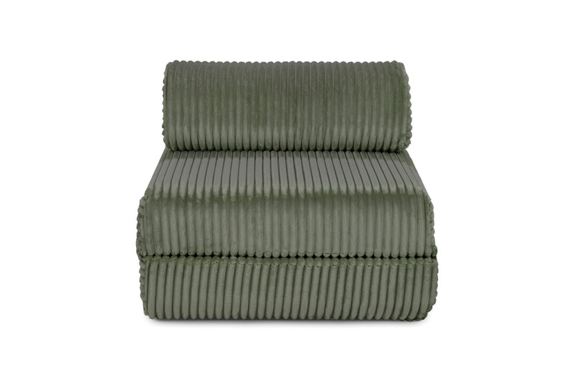 Canapé droit convertible 3 places - Velours côtelé XL - Vert