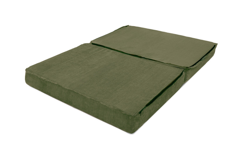 Canapé droit convertible et modulable 2 places - Velours côtelé - Vert