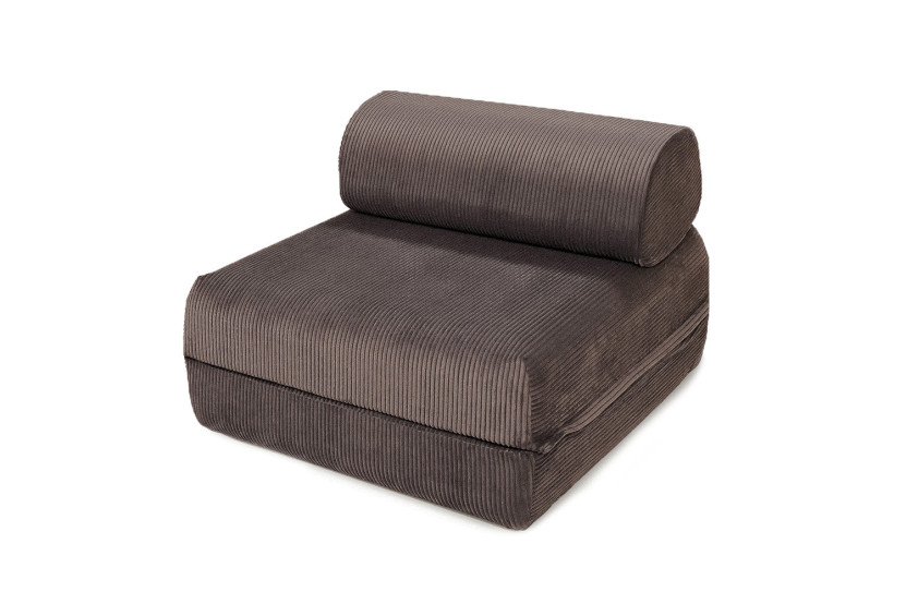 Housse Fauteuil convertible - Tissu velours côtelé marron