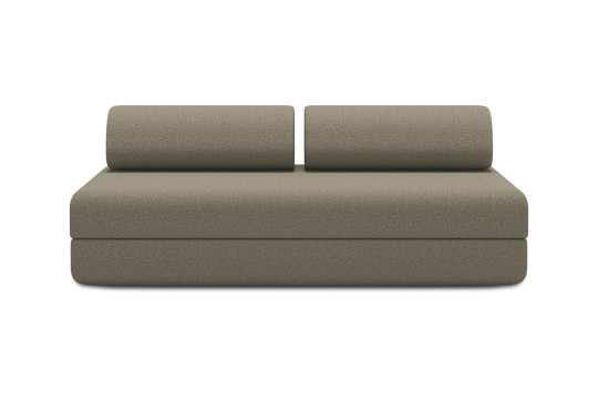 Housse Canapé droit convertible - 3 places - Tissu lisse marron