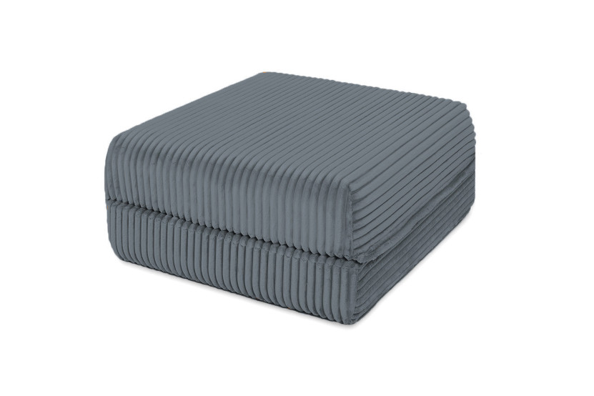 Pouf convertible et modulable - Velours côtelé XL - Gris