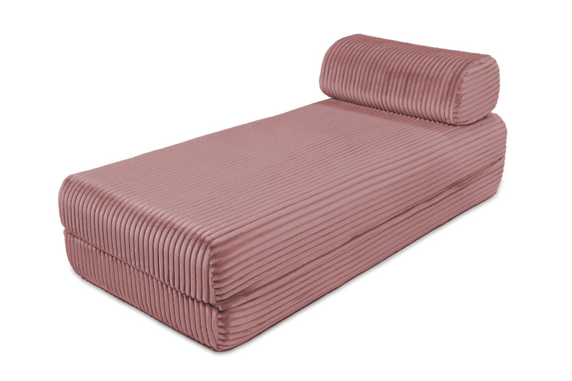 Méridienne convertible et modulable - Velours côtelé XL - Rose