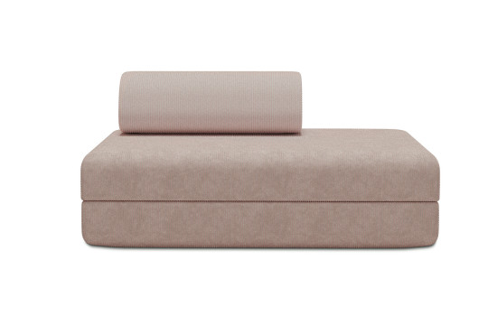 Housse Canapé droit convertible - 2 places - Tissu velours côtelé rose pâle