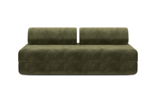 Housse Canapé droit convertible - 3 places - Tissu velours côtelé vert