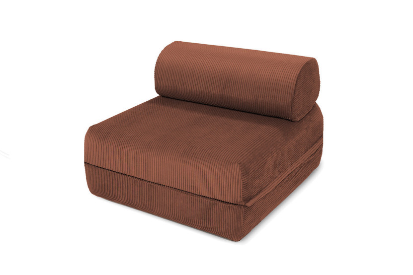 Fauteuil convertible et modulable - Velours côtelé - Terracotta