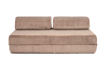 Canapé droit convertible 3 places - Velours côtelé XL - Marron