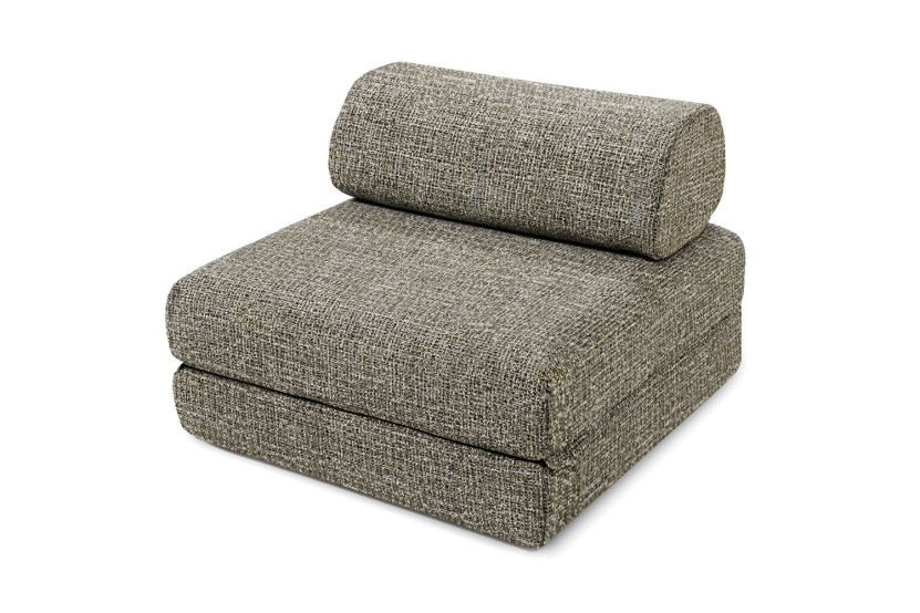 Fauteuil convertible et modulable - Tissu tweed - Vert