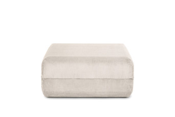 Pouf convertible et modulable - Velours côtelé - Blanc
