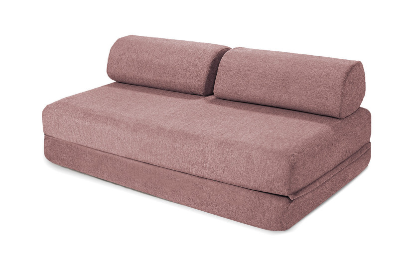 Canapé d'angle convertible 4 places - Tissu lisse - Terracotta