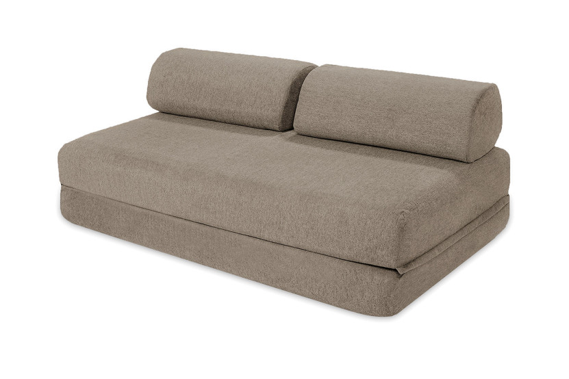 Canapé d'angle convertible 4 places - Tissu lisse - Taupe